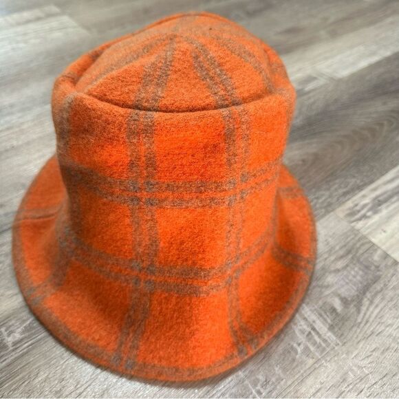 Check Wool Bucket Hat Women One Size Fall Autumn - Picture 1 of 6